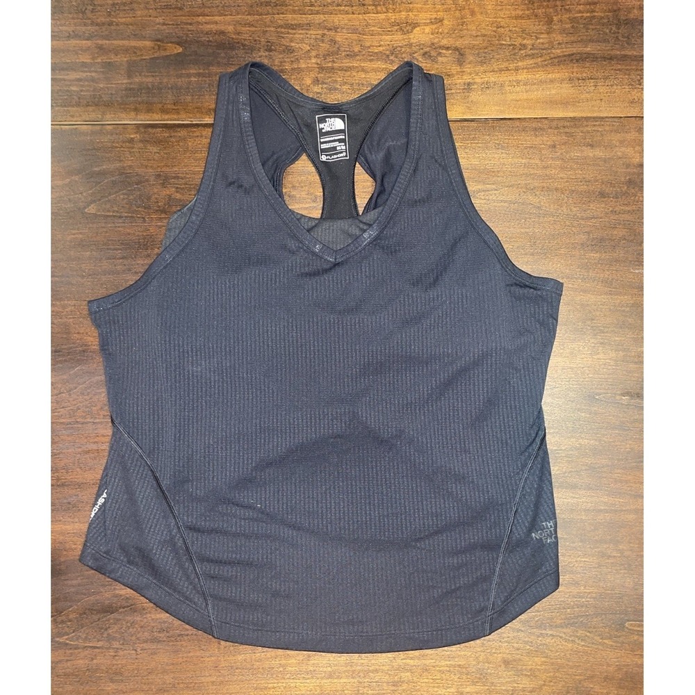 North Face Tank Top Womens Medium Blue FlashDry Athletic Workout Racerback Bra